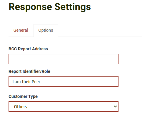 Selecting customer type when adding a
  response