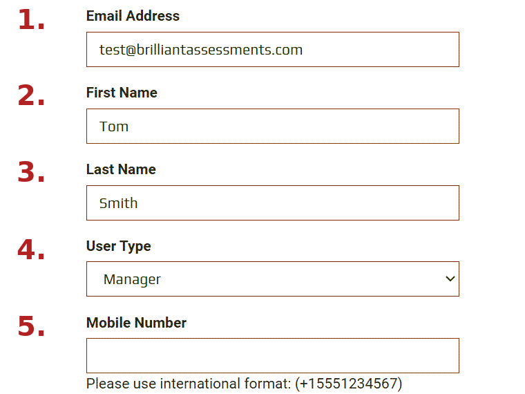 Edit User basic information fields