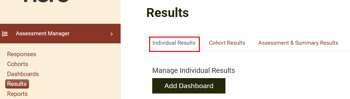 Hide Individual Results - Results tabs
