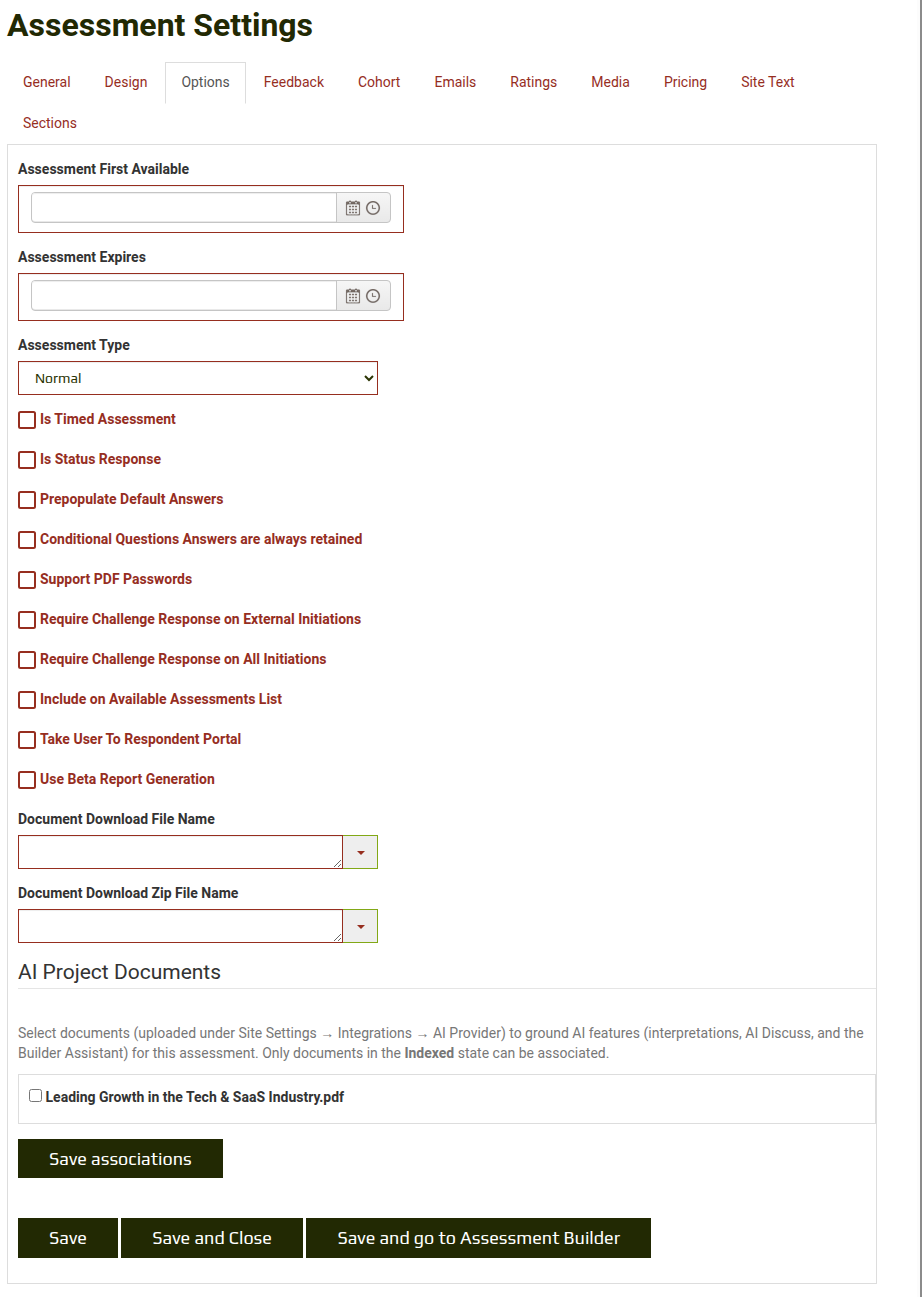 Options Tab