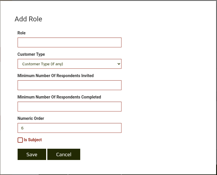 Add Edit Role screen