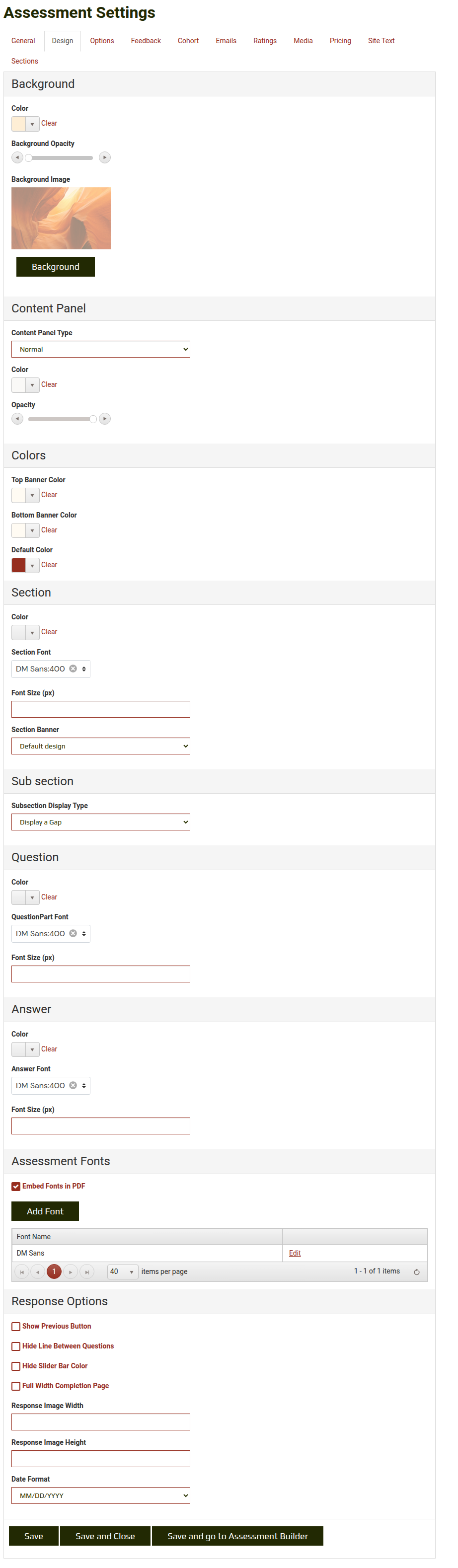 Design Tab